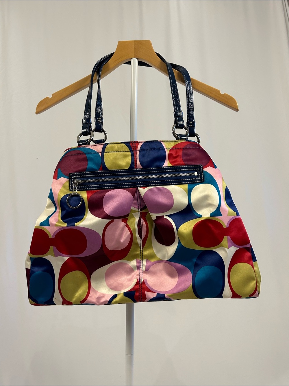 Coach Gabby Scarf Print Tote F16170 Multicolor Patent Leather Y2K Dust Bag